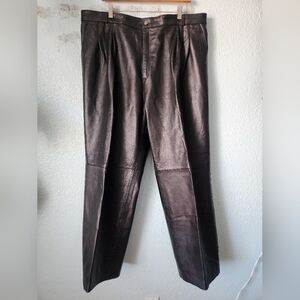 Portland Leather Black Trousers